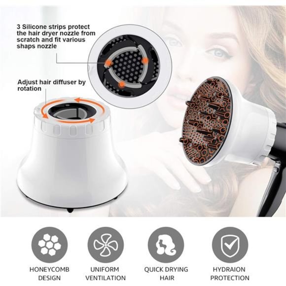 Universal Hair Diffuser Hair Dryer Diffuser Attachment For Curly Wave Thick - Picture 2 of 7